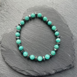 Amazonite & hematite bracelet
