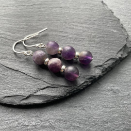 Frosted Amethyst Earrings