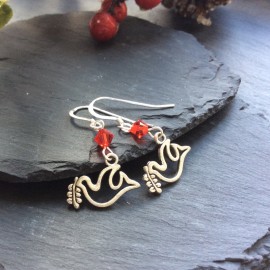 Peace Dove Charm Earrings