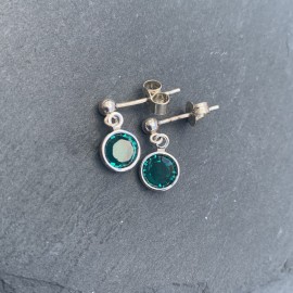 Swarovski Stud Earrings - Emerald