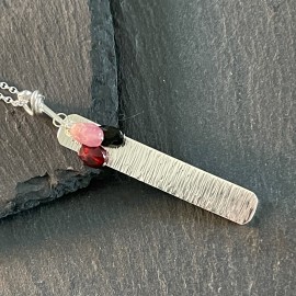 Sterling Silver & Faceted Tourmaline Pendant