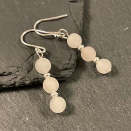 Frosted Rose Quartz Earrings