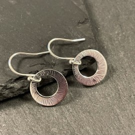 Sterling Silver Textured Offset Washers Small