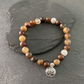 Brown Banded Frosted Agate...