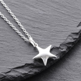 Sterling Silver Puffy Star Pendant