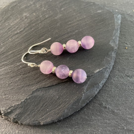 Amethyst Frosted Earrings